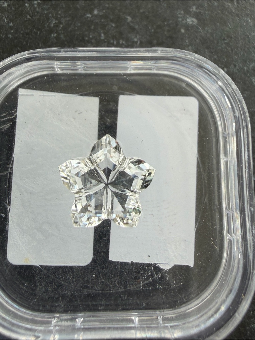 Fancy flower cut white topaz 2.65 carats